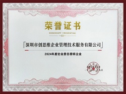 2024年度社會責任榜樣企業證書